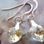 Crystal Earrings, Heart Ear..