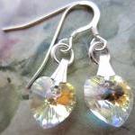 Crystal Earrings, Heart Ear..