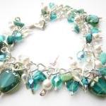 Turquoise Cluster Bracelet,..