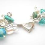 Turquoise Cluster Bracelet,..