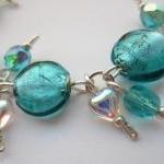 Teal Blue Glass Bracelet, T..