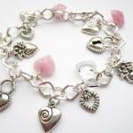 Silver Charm Bracelet, Hear..
