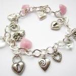 Silver Charm Bracelet, Hear..