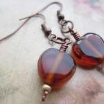 Topaz Glass Earrings, Glass..