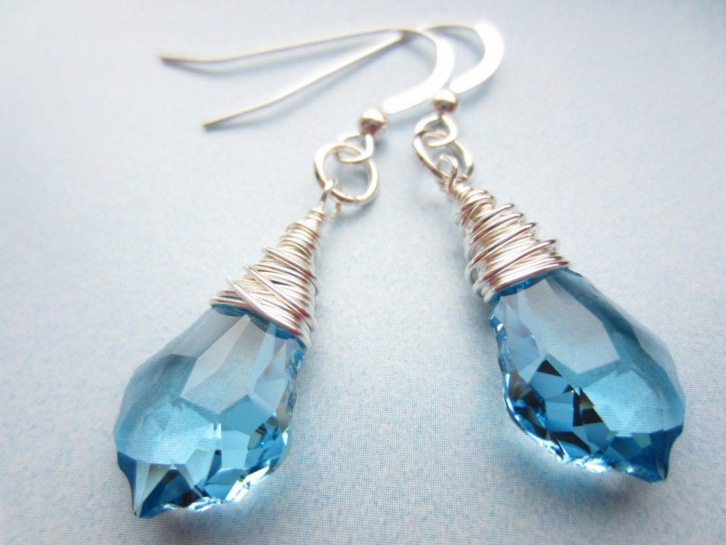 Blue Crystal Earrings